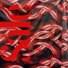 RED - Snake Reptile Print Nylon Spandex 4 Way Stretch By Yard