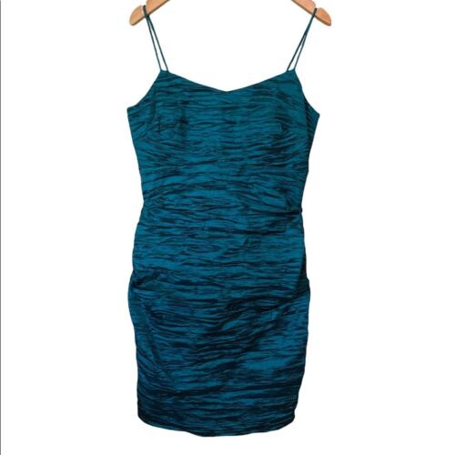 NWT Alex Evenings Fitted Satin Ruched Crinkle Mini Dress size 12