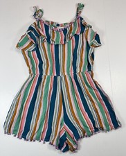 Arizona Jean Co Youth Girls Striped Multicolor Shorts Romper Size S