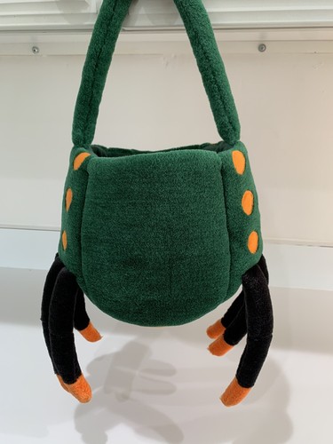 GYMBOREE Purse Green Spider Pouch Halloween Legs Plush Hand Bag With Handle Toy - Picture 4 of 7
