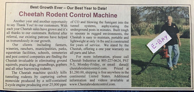 2017 Magazine Article. Cheetah Rodent Control Machine. Cheetah ...