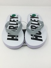 Hurley Mens Size 8 Fastlane Flip Flop Sandals - White and Black