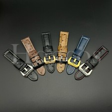 22 24 26 MM Genuine Leather Ostrich Watch Band Strap  Buckle Fits for Invicta