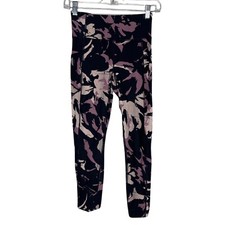 Calvin Klein Pants Women XS Purple Pink Floral Crop Performance Gym Athleisure