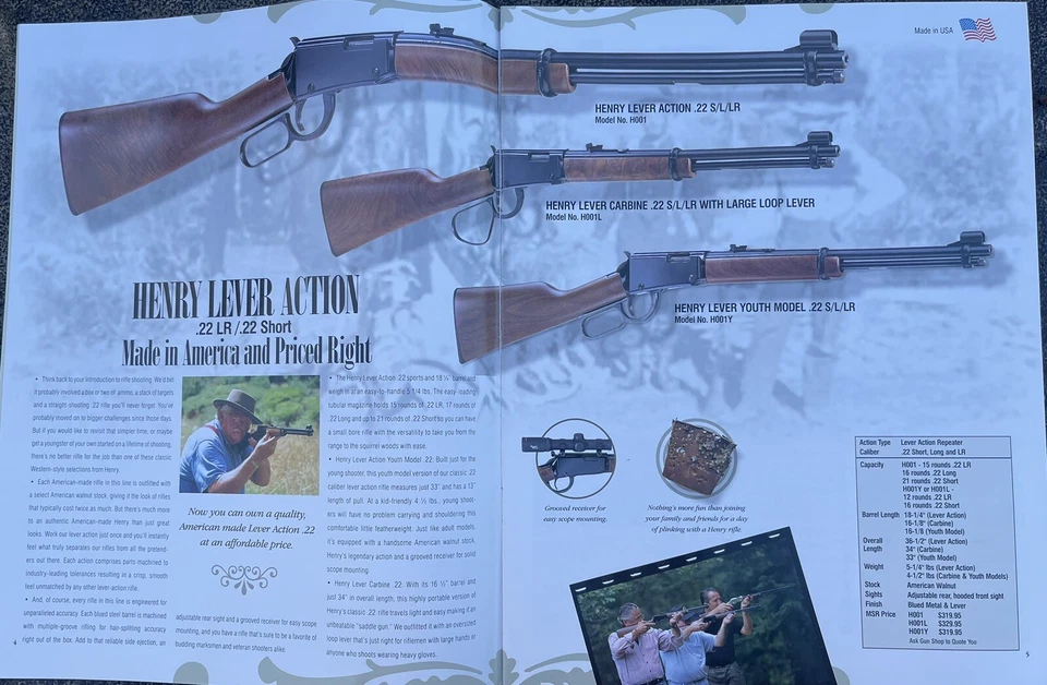 2008 HENRY REPEATING ARMS CATALOG RIFLES SHOTGUNS AUTO RIFLES AR HUNTING 8 - Image 3 of 4