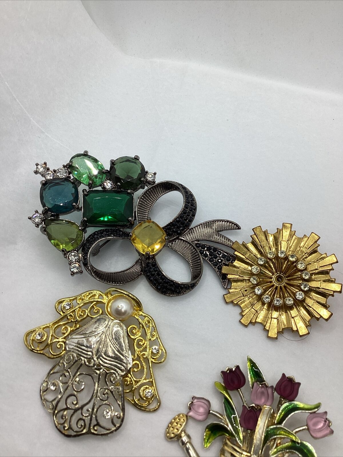 Mixed Lot Of Costume Jewelry Brooches - image 2