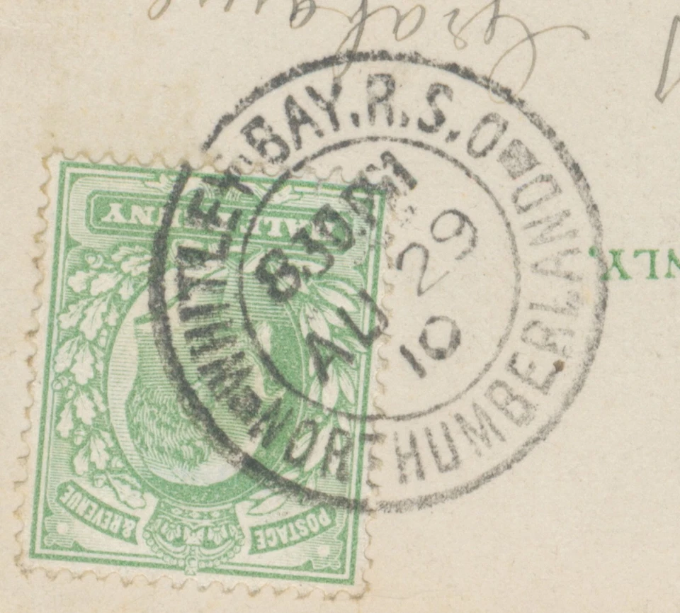 GB „WHITLEY-BAY.R.S.O / NORTHUMBERLAND“ double circle 25mm on superb rare vin - Image 4 of 4