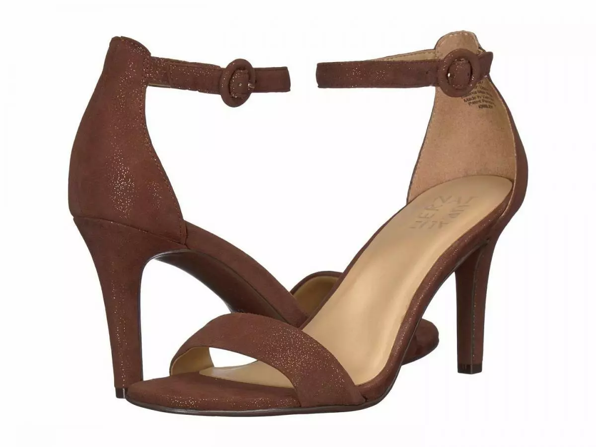 Naturalizer Women s Kinsley Mocha Glitter Dust Leather Sandal MSRP 98.00