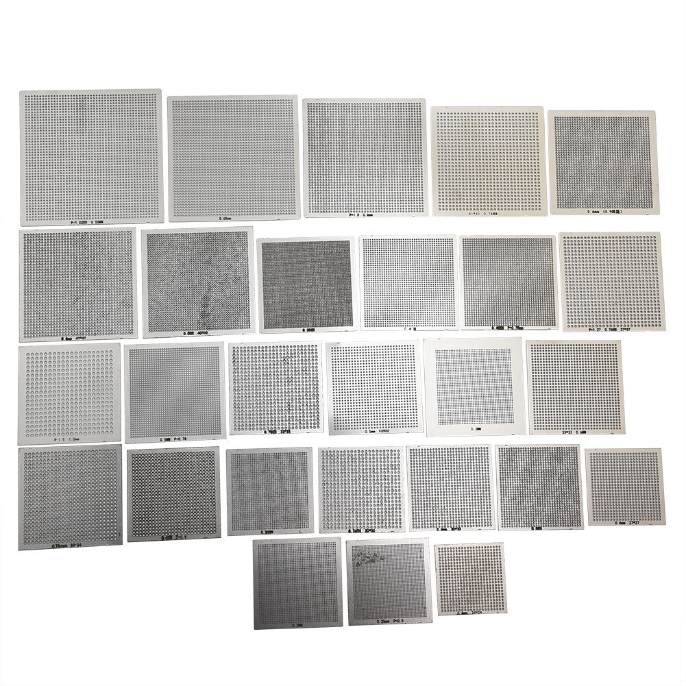 WHATAVAL BGA Rework Net Stencil Set - 130pcs Universal Steel Templates For Reballing Laptop & Desktop Chips - View #4