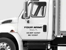 US DOT Custom Trucking Decal Sticker Truck Lettering  2  Set decals Company Logo