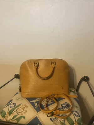 Vintage Louis Vuitton Alma Yellow Epi Leather Handbag