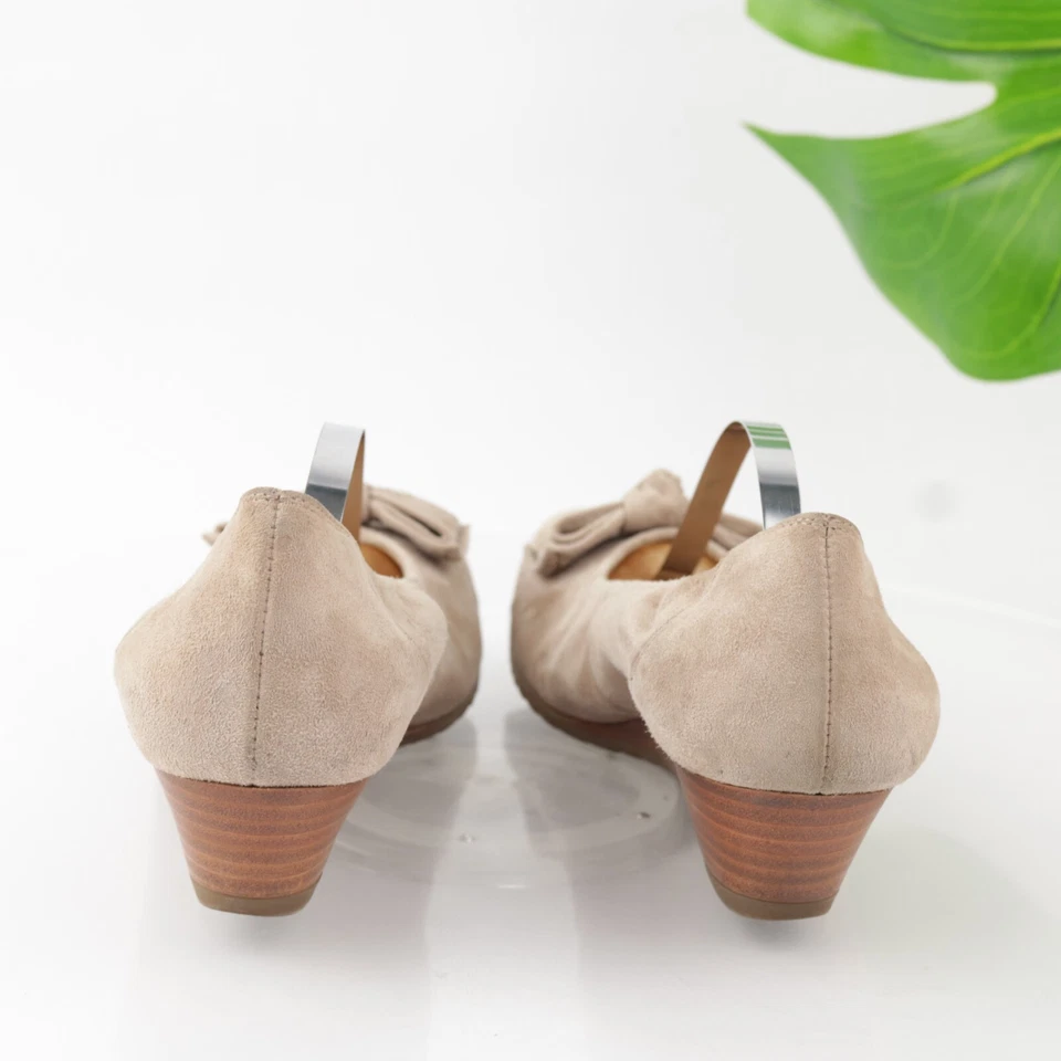 Zapatos sin cordones Paul Green para mujer Nola talla 10 gamuza tostada oro rosa lazos de cuña bajos Foto 4 de 4