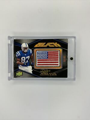 2009 UD Black Reggie Wayne USA Flag Patch AUTO Indianapolis Colts /25  