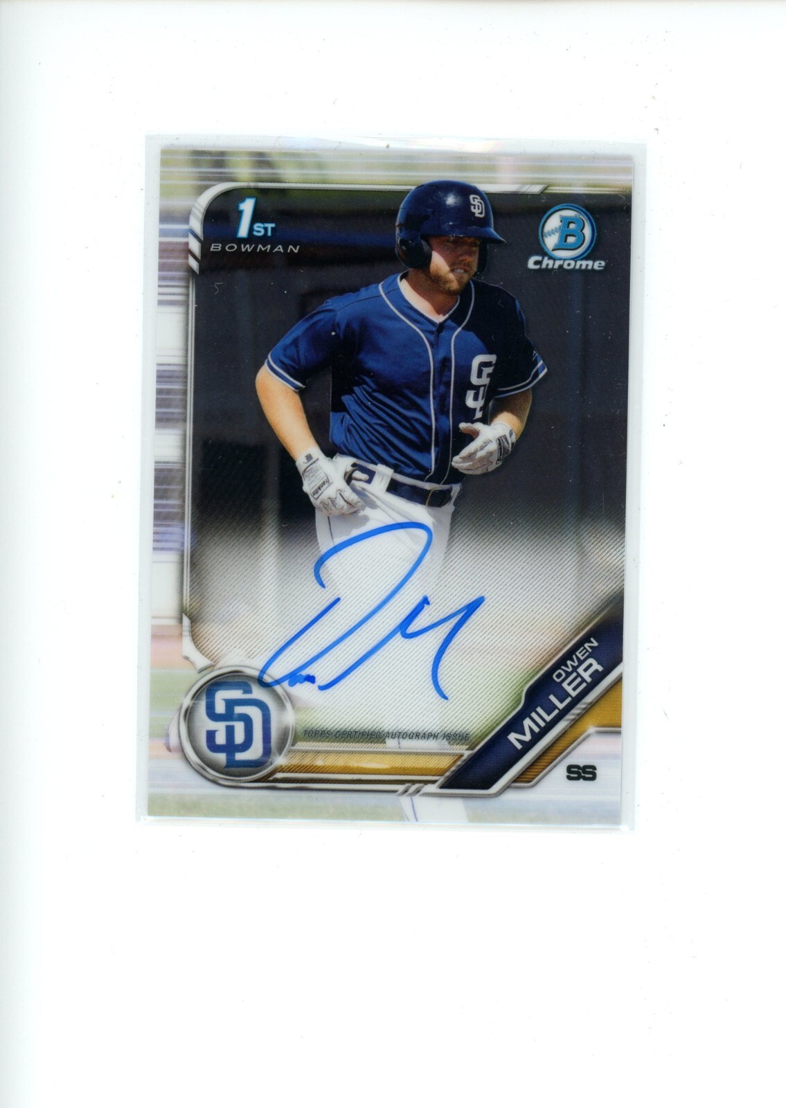 2019 Bowman Chrome Owen Miller #CPA-DM 1st Bowman Autograph Auto C