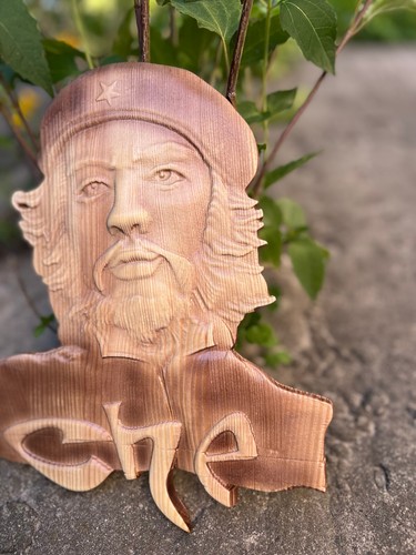 Ernesto Che Guevara Cuban Argentinean Revolutionist Wood Carving Picture Panno - Picture 22 of 24