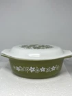 Avocado Pyrex Covered Casserole Crazy Daisy - Spring Blossom  #043  1-1/2 Qts.