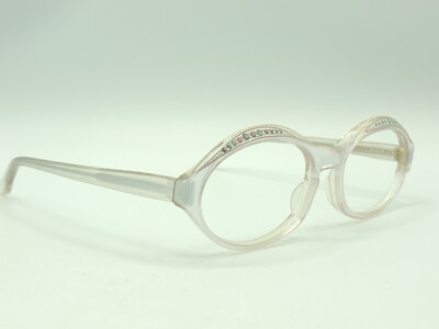 Vintage L Evrard TWE Aqua Clear Iridescent Eyeglass Frames