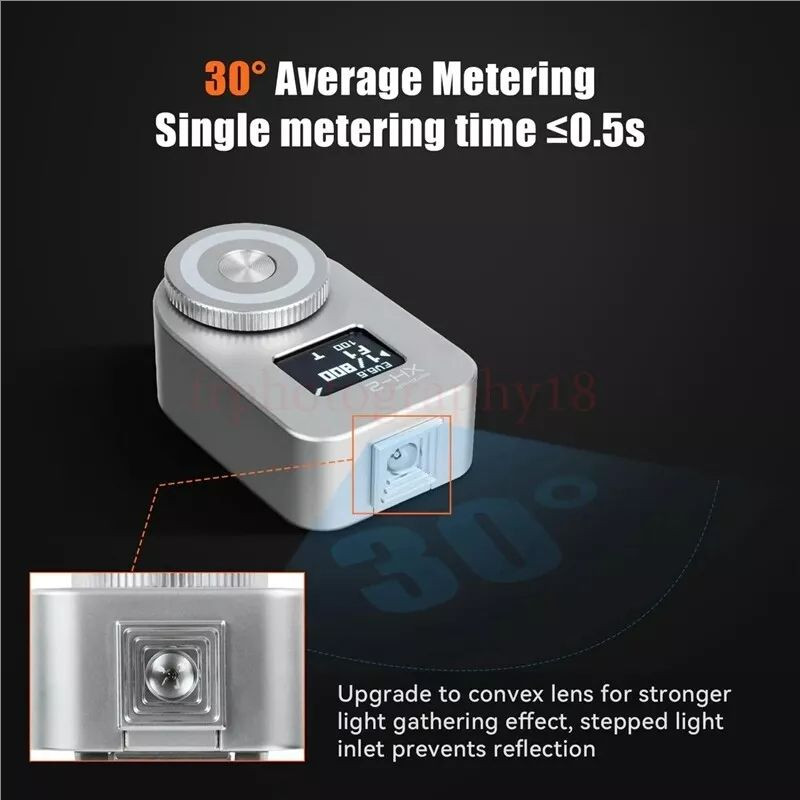 US Astrhori XH-2 Camera Light Meter OLED Screen Cold Shoe 0.66" Real-Time Meter