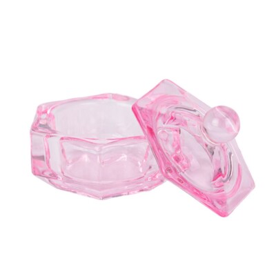 Glas Dappen Dish Rose-Transparent. Für 8ml Cleaner. Acryl Liquid, Aceton