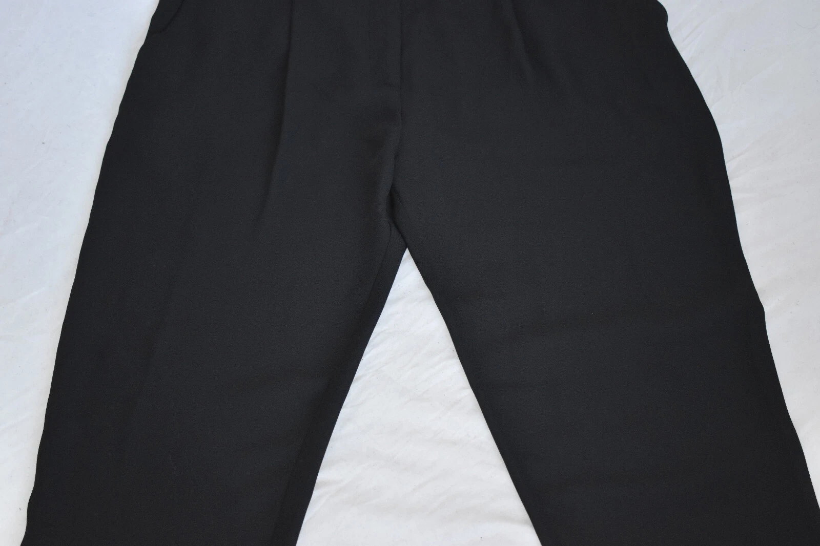 Pantaloni Acne Studios Contact Crepe neri in poliestere ritagliato donna EU38 M UK10