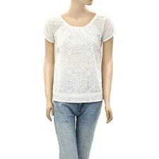 Odd Molly Anthropologie Embroidered White Blouse Top Cotton Lace XS NEW 268116