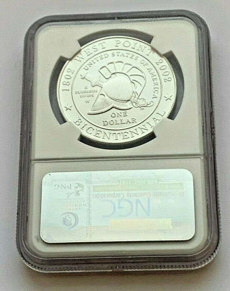 2002 W SILVER WEST POINT MILITARY ACADEMY BICENTENNIAL NGC MS 69 SILVER COIN - Image 4 of 4