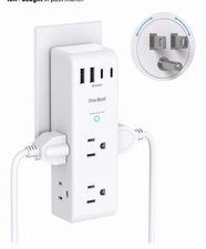 Surge Protector Outlet Extender - with Rotating Plug, 6 AC Multi Plug Outlet wit