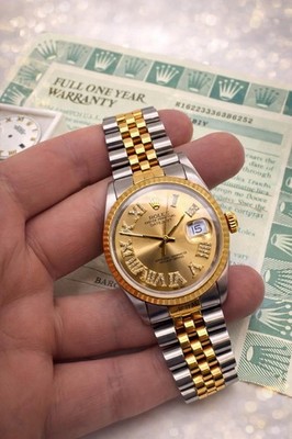 Rolex 16233 W/ Papers And Original White Roman Dial W Serial