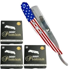 The Shave Factory Straight Edge Razor Kit (USA / 300 Derby Premium Single Edge R