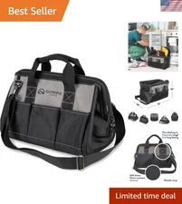 Compact 15-Inch Tool Bag with 8 Pockets -  600D Water-Resistant Design