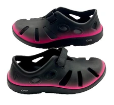 New Oofos Womens 10 Mens 8 Oocandoo Pink  & Black Ombré Recovery Toe Free Ship
