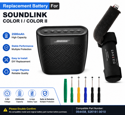 2500mAh Battery for Bose SoundLink Color I II Speaker Replacement