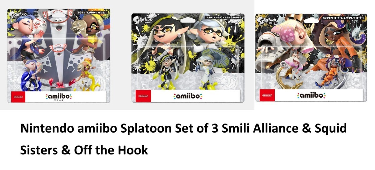 Nintendo amiibo Splatoon Set of 3 Smili Alliance & Squid Sisters