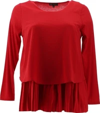 DG2 Diane Gilman Pleated Underlayer Easy Top TOMATO S NWOT (1047)