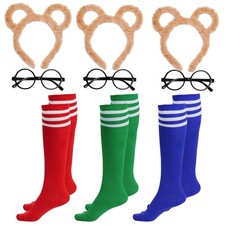 9PCS Chipmunk Costume Accessories Set Ears Glasses Socks Headband