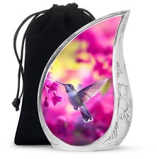 Glittering Humming Bird Urns for Human Ashes Adult Father, Burial Urn 10 Inch 