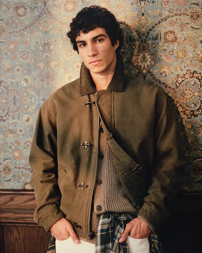 Abercrombie Canvas Fireman Clasp Jacket Olive Men's Workwear Coat image 2