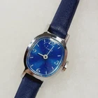 Vintage Timex Mechanical Wind Ladies Wrist Watch Blue Face with Blue Band Works
