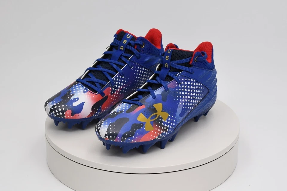 Under Armour UA Blur Smoke Select MC Jr USA Football Cleats 3028007-400 - Image 4 of 4