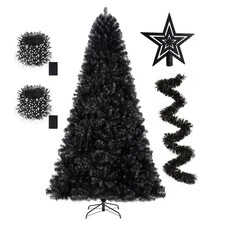 6ft Artificial Black Christmas Tree Outdoor Black Halloween Tree Decorations ...