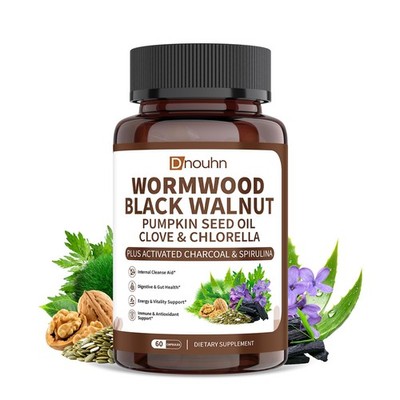 Wormwood Black Walnut Clove Parasite Cleanse for Humans Capsules   Natural Gu...