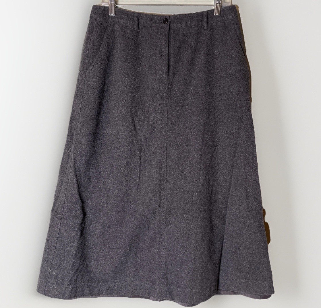 L.L.Bean Women’s Skirt Sz 10 Reg Gray Flannel Lined Preppy Classic Fit Straight