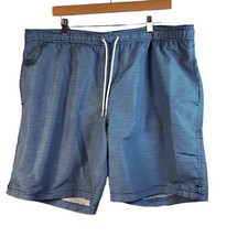 Lands' End Men's Light Dark Blue Striped Shorts Swim Trunks Size XL 40-42