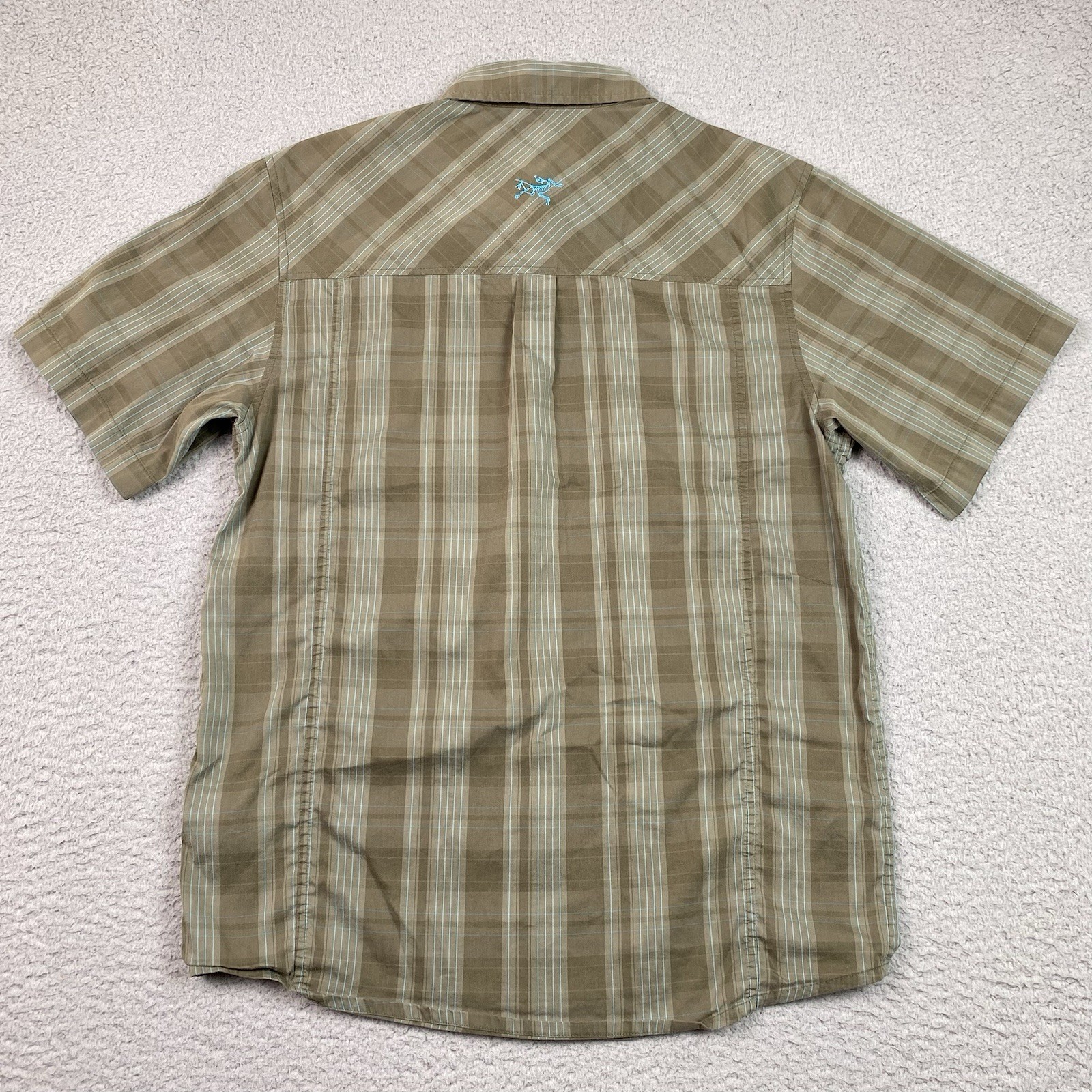 Arcteryx Shirt Men's Size S Green Plaid Short Sleeve Button Up Outdoor Hiking thumbnail 2