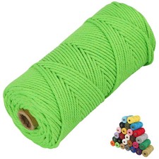 Macrame Cotton Cord 4 Ply Twisted Yarn Supplies DIY Crafts Grass Green 3mm