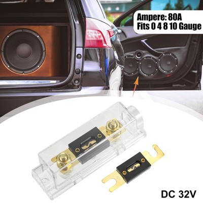 Auto Audio 0 4 8 Gauge Inline ANL Sicherungshalter mit 2 Stück 80A Sicherung