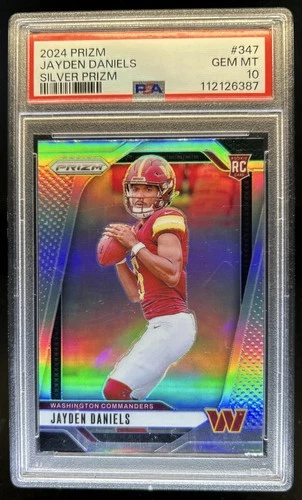 2024 Prizm Jayden Daniels RC Silver Rookie #347 Commanders PSA 10