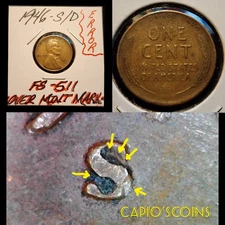 RARE "FS-511 OMM" 1946 S/D LINCOLN WHEATBACK CENT ERROR VARIETY!!