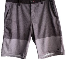 O'Neill Grey Striped Men's Board Shorts Trunks Surf Logo Pockets 34 W 11" Inseam