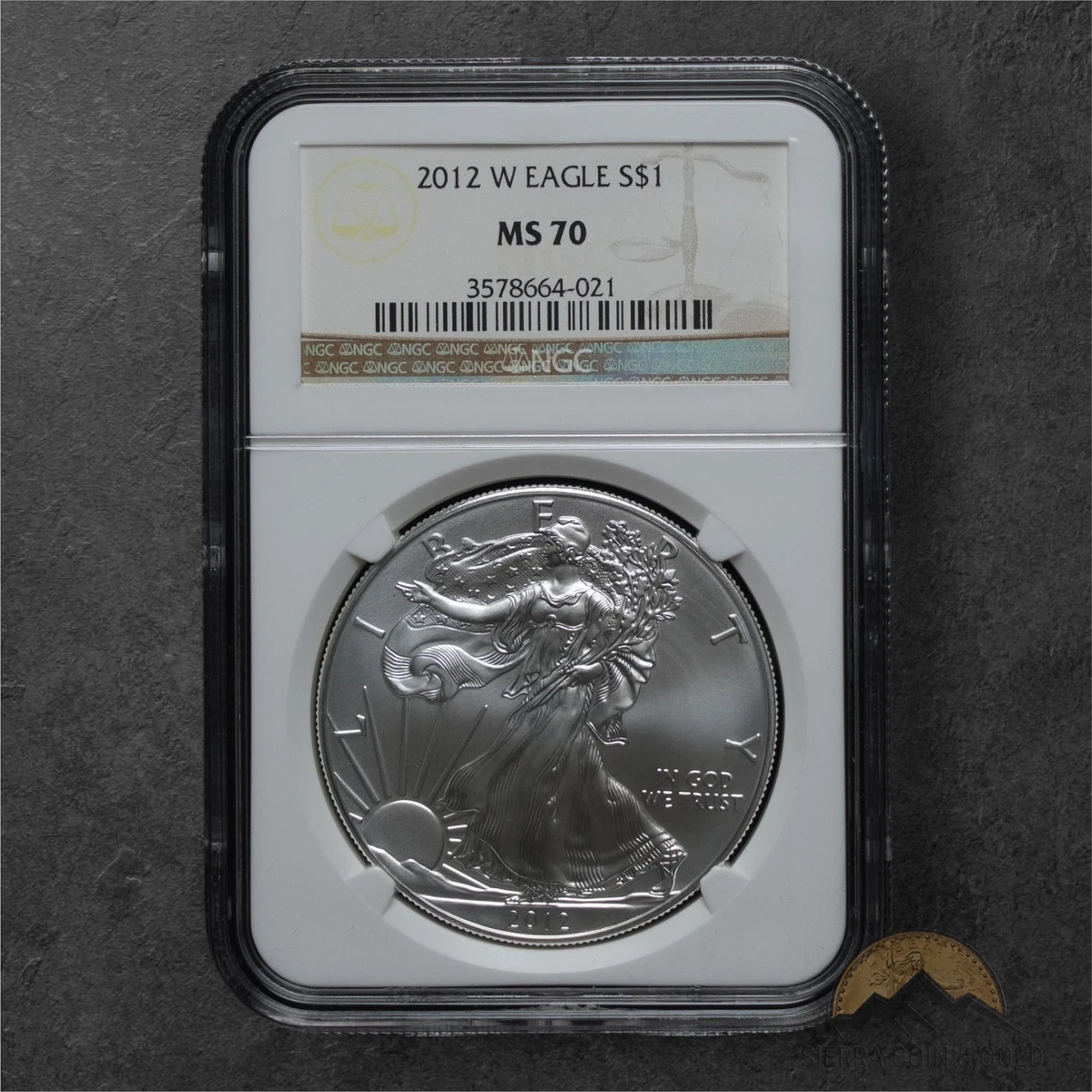 2012年 アメリカン・イーグル銀貨 MS 70 NGC ウェストポイント 2012 American Eagle Silver Dollar NGC MS 70 Struck at West Point